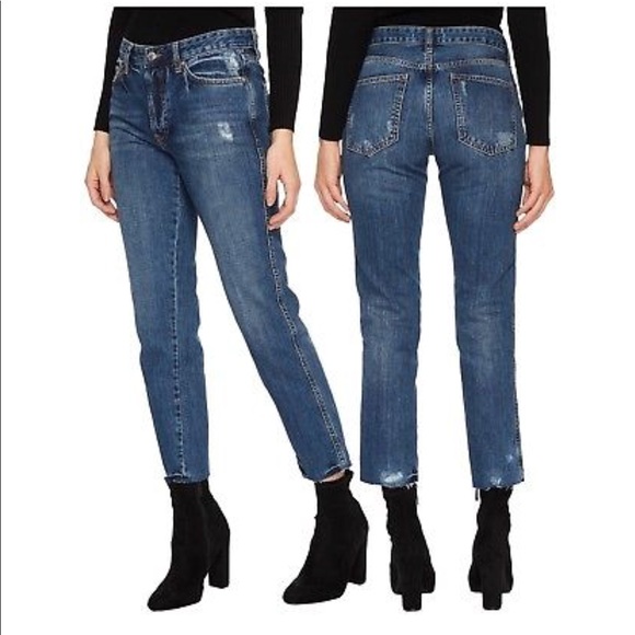 Free People Denim - NWT Free people distressed raw hem boyfriend jeans